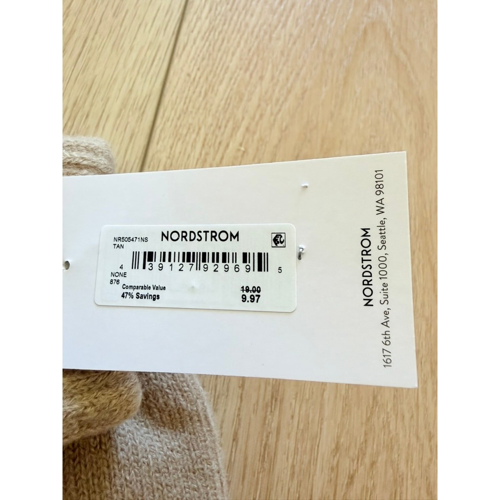 Nordstrom Rack Tan Knit Gloves One Size Nwt Nr505471ns Beige Winter Accessories — image 2 of 3